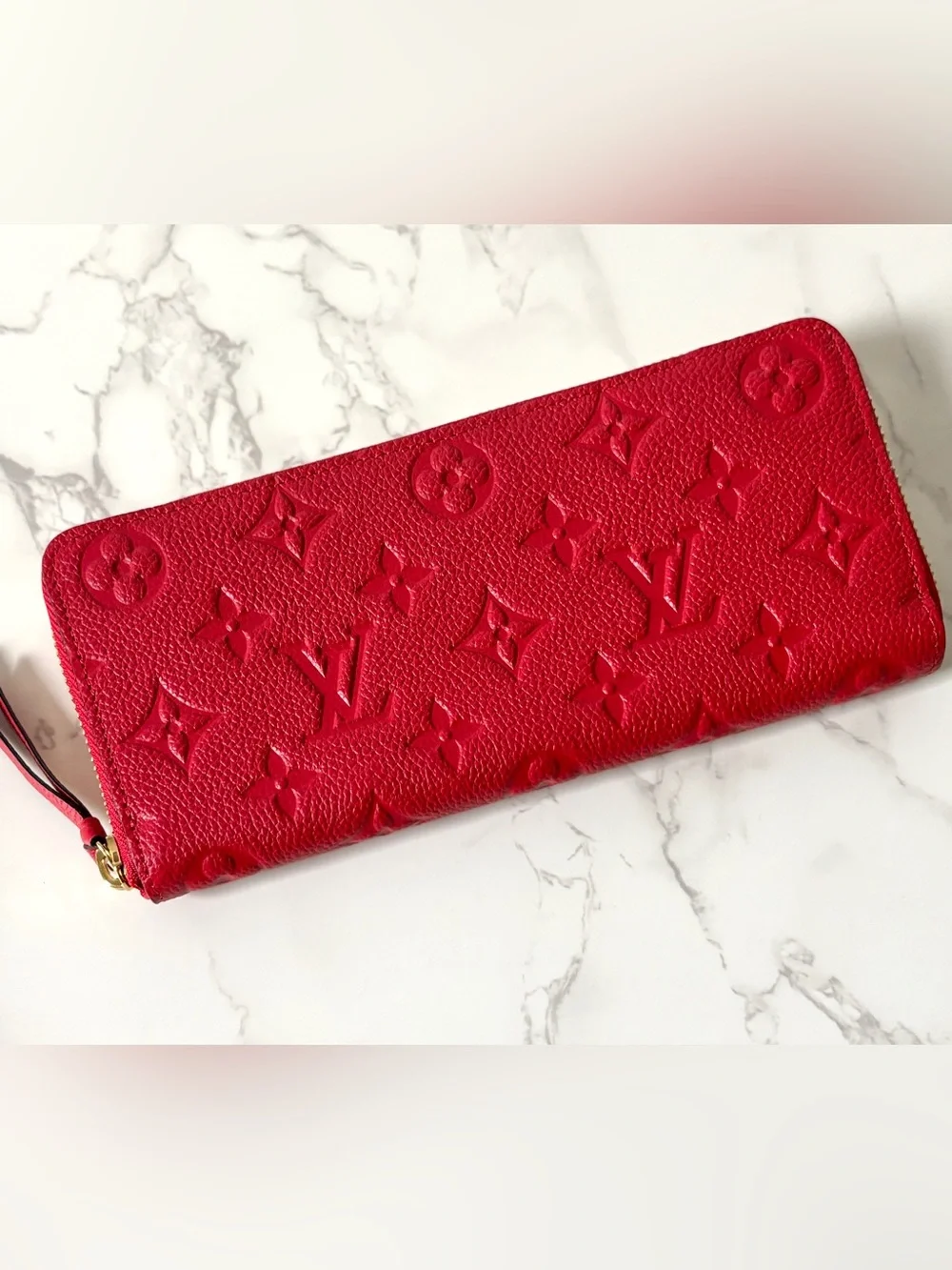 RARE Louis Vuitton Clemence Wallet Empreinte Leather Red